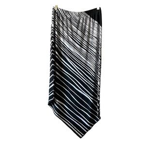 NWT Chico’s Black and White Asymmetrical Midi Skirt (Size 0)